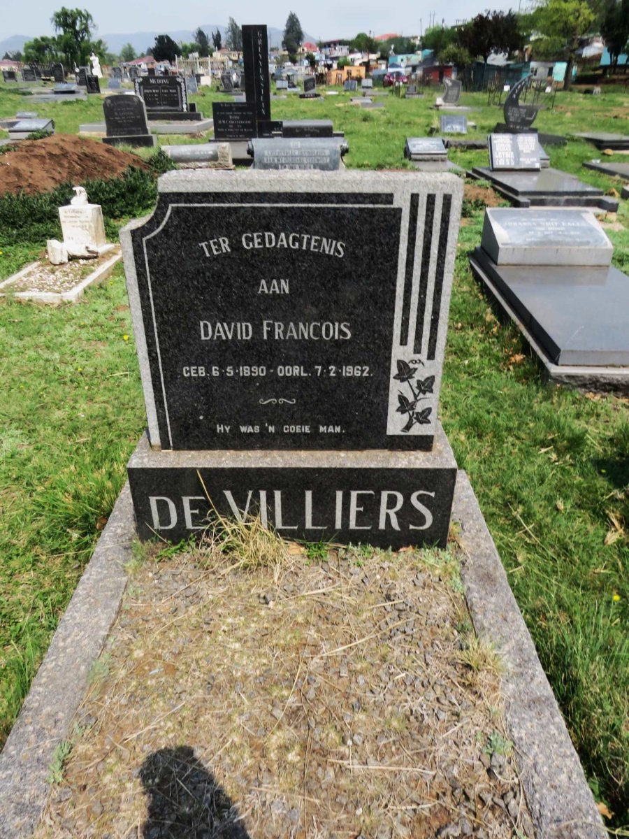 VILLIERS David Francois, de 1890-1962
