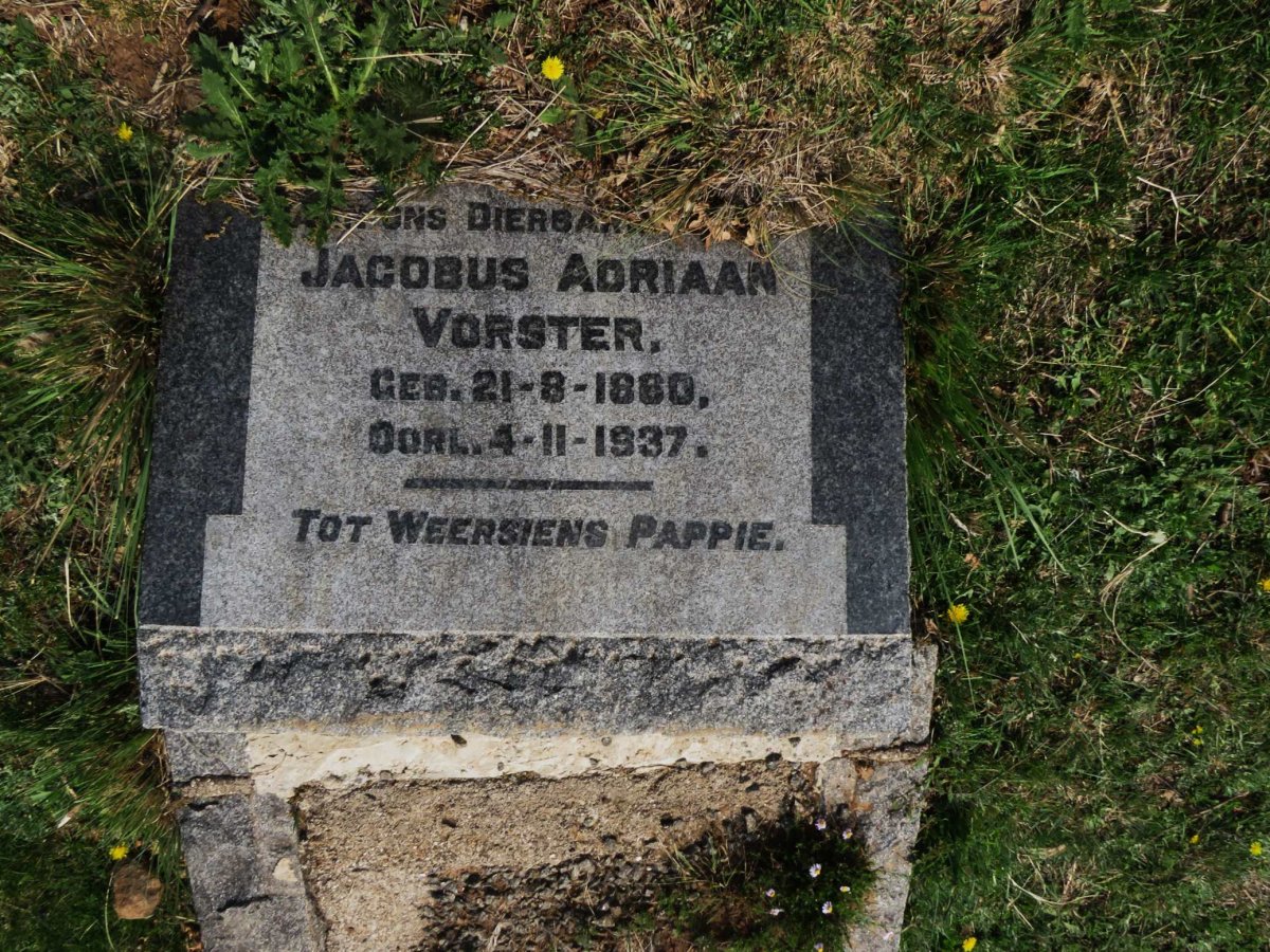 VORSTER Jacobus Adriaan 1860-1937