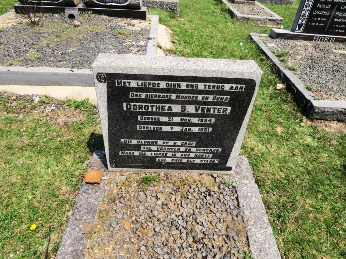 VENTER Dorothea S. 1894-1961
