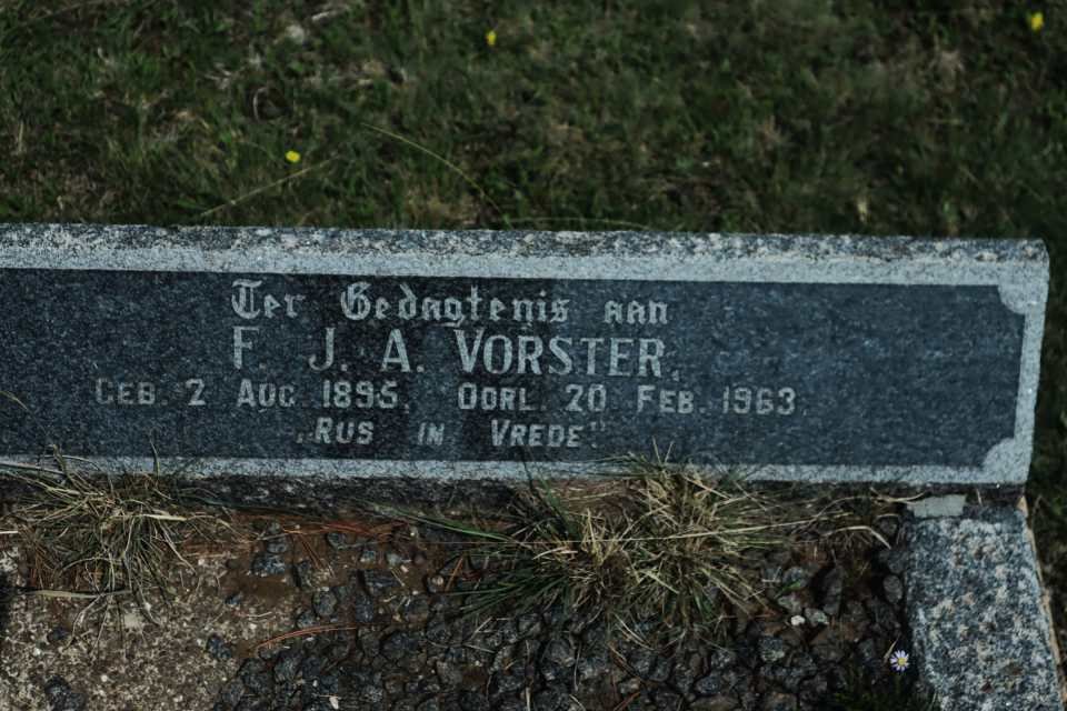 VORSTER F.J.A. 1895-1963