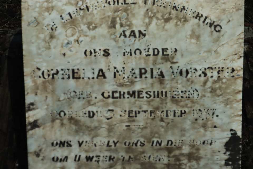 VORSTER Cornelia Maria nee GERMESHUIZEN -1937
