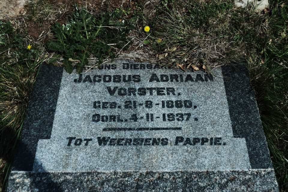 VORSTER Jacobus Adriaan 1860-1937