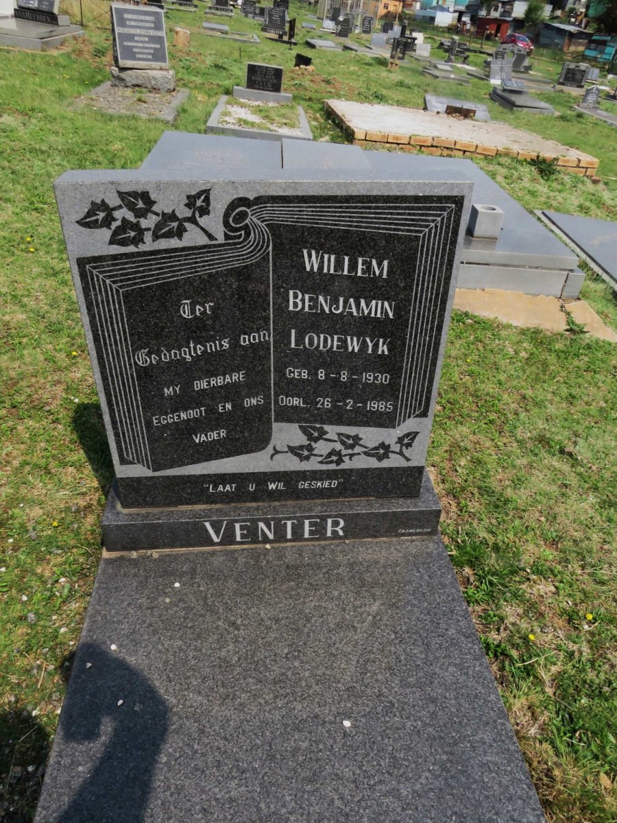 VENTER Willem Benjamin Lodewyk 1930-1985