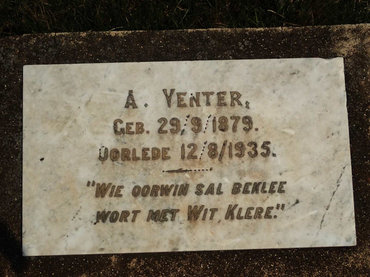VENTER A. 1879-1935