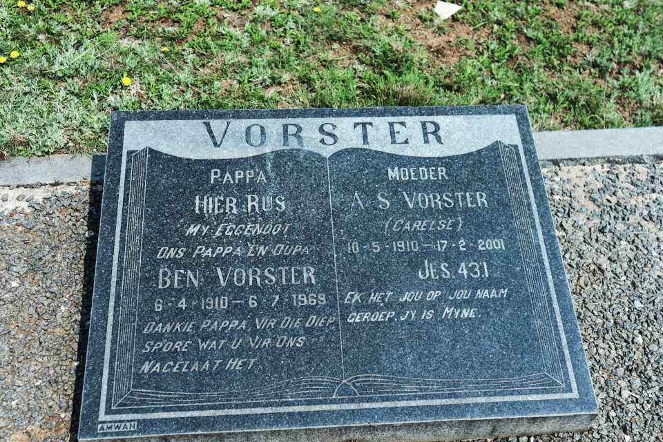 VORSTER Ben 1910-1969 &amp; A.S. CARELSE 1910-2001