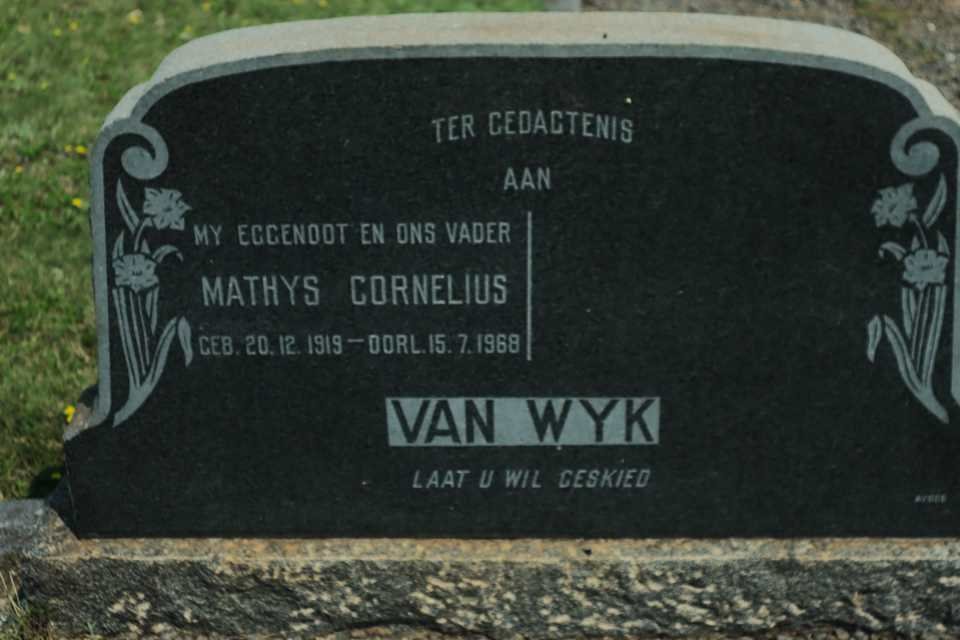 WYK Mathys Cornelius, van 1915-1968