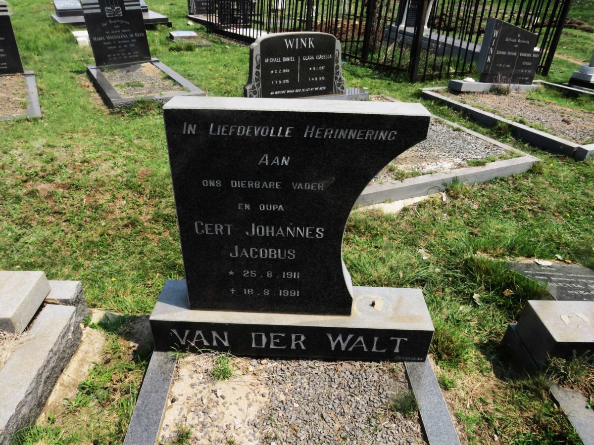 WALT Gert Johannes Jacobus, van der 1911-1991