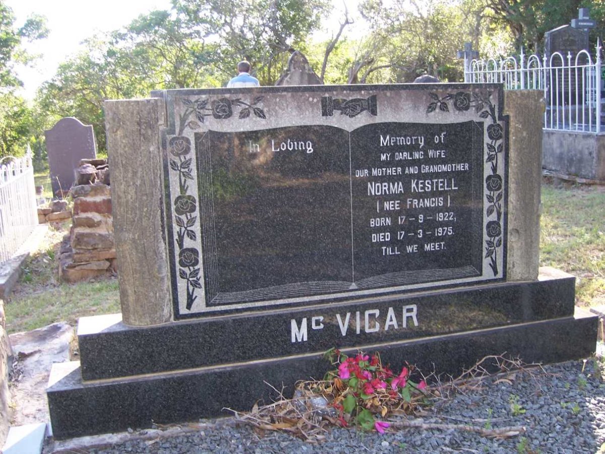 MCVICAR Norma Kestell nee FRANCIS 1922-1975