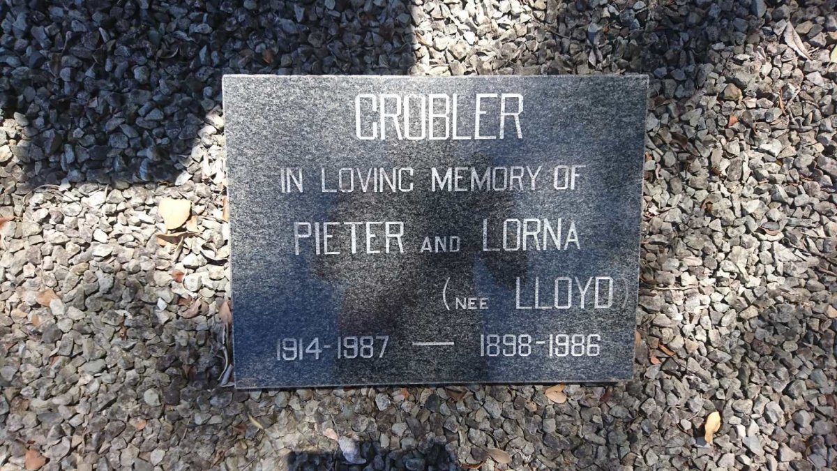 GROBLER Pieter 1914-1987 &amp; Lorna LLOYD 1898-1986