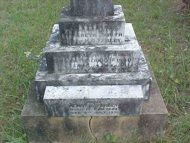 FARLEY Henry G. 1844-1931 &amp; Elizabeth Judith 1841-1930