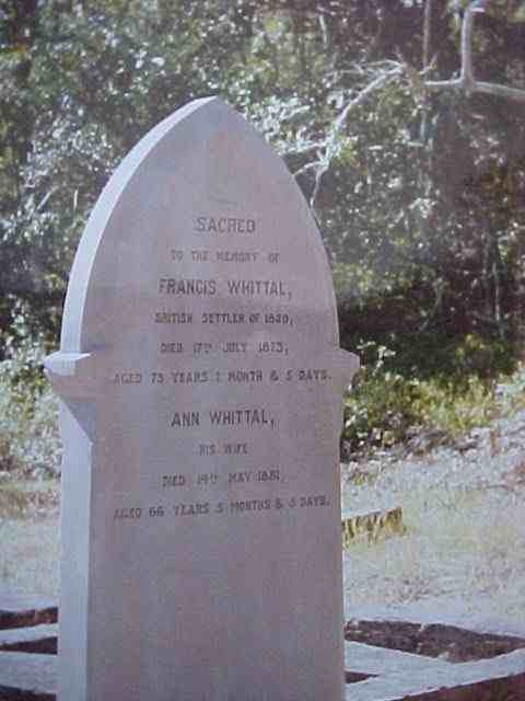 WHITTAL Francis -1873 &amp; Ann -1881