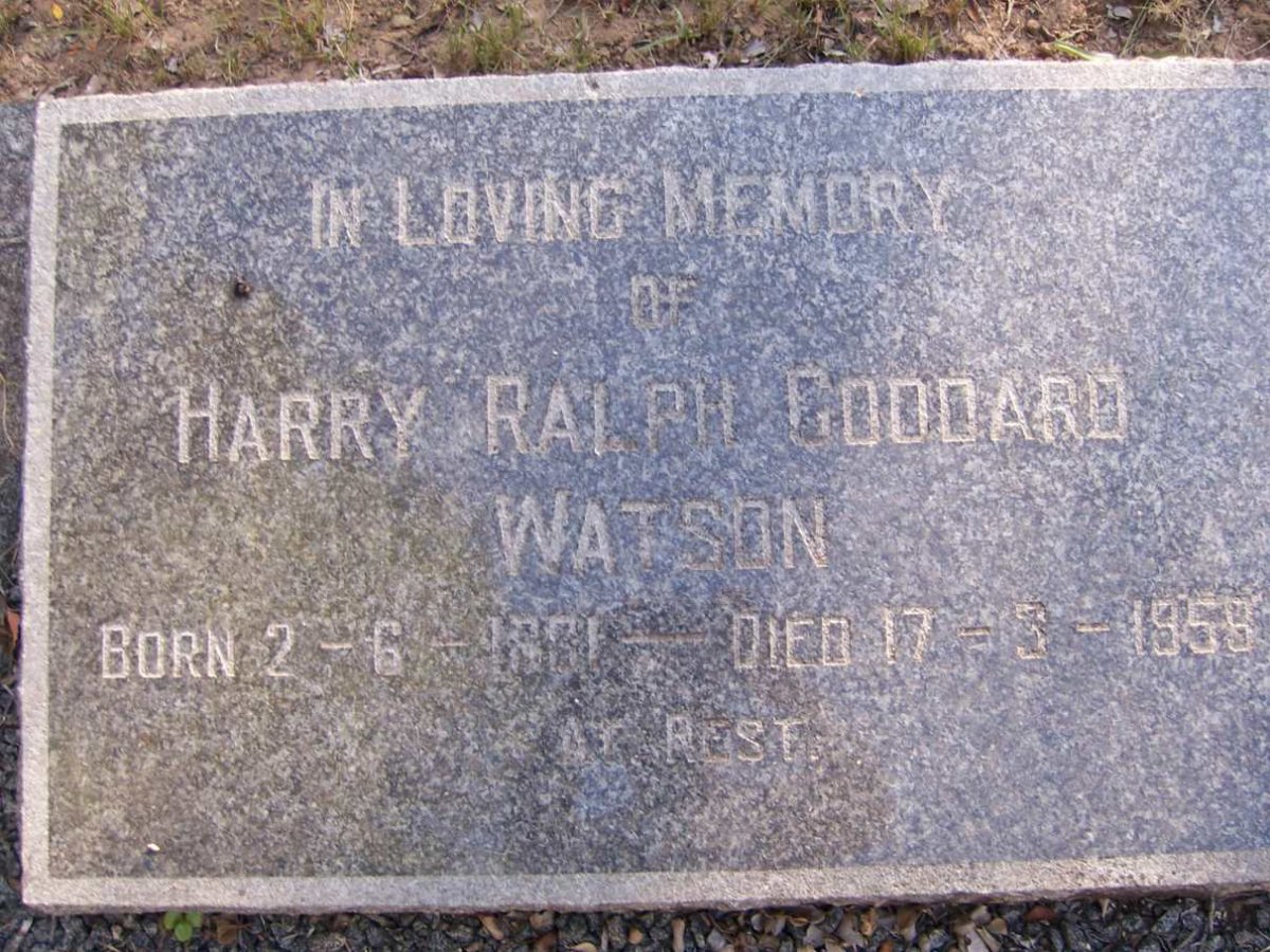 WATSON Harry Ralph Goddard 1881-1959