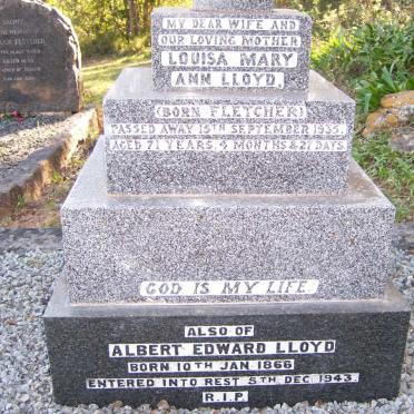 LLOYD Albert Edward 1866-1943 &amp; Louisa Mary Ann FLETCHER -1935