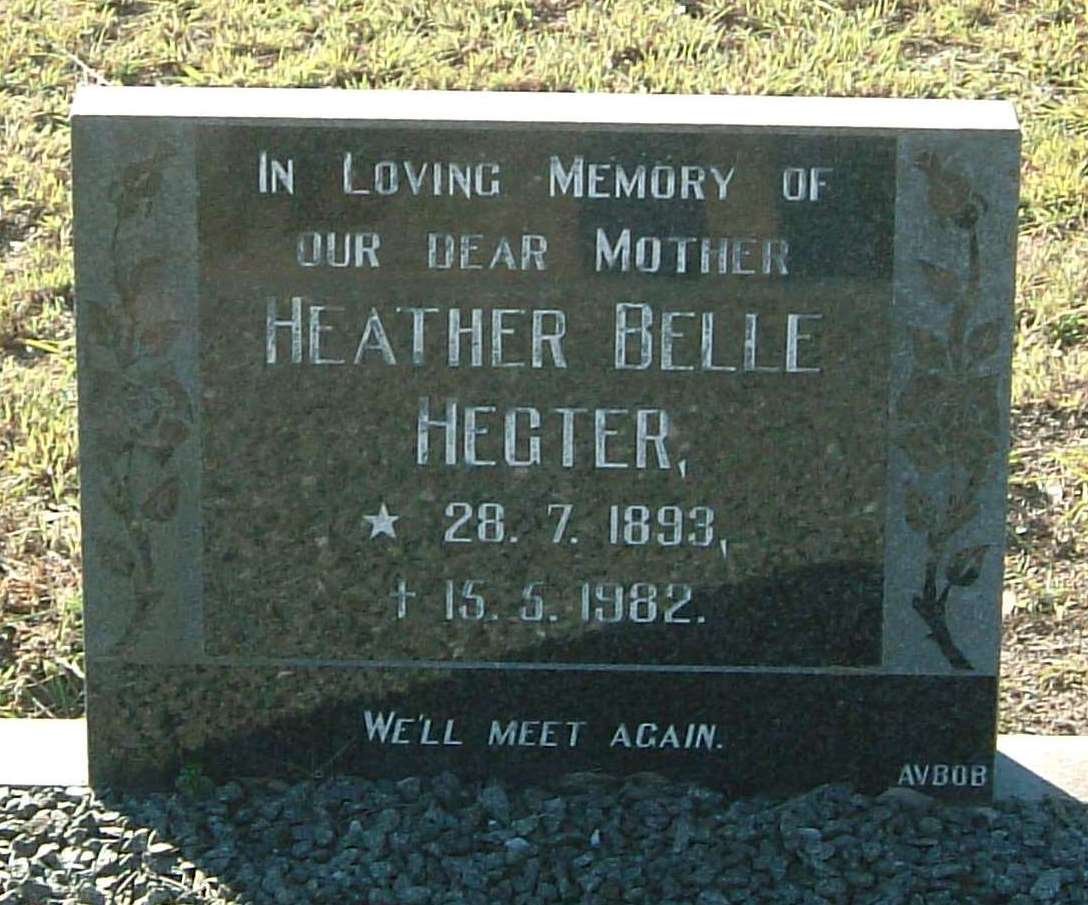 HEGTER Heather Belle 1893-1982