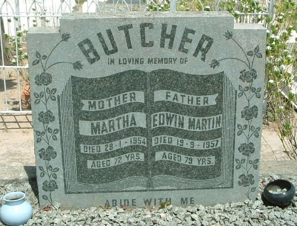 BUTCHER Edwin Martin -1957 &amp; Martha -1954