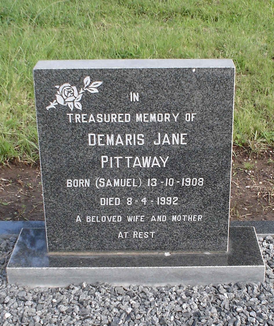 PITTAWAY Demaris Jane nee SAMUEL 1908-1992