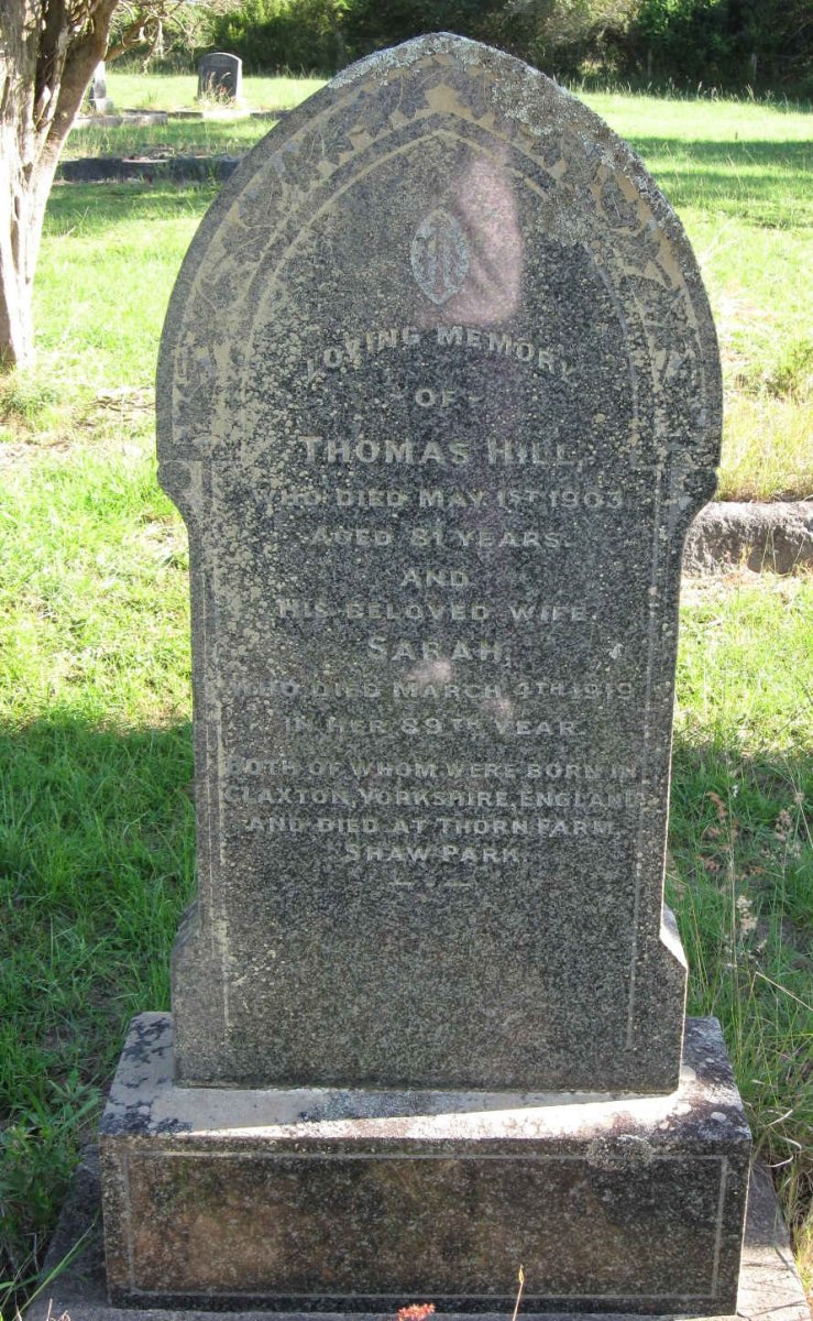 HILL Thomas -1903 &amp; Sarah -1919