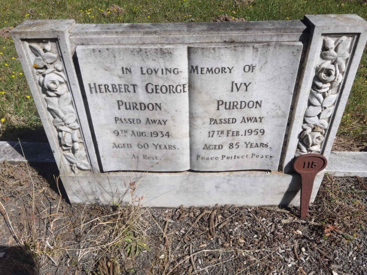 PURDON Herbert George -1934 & Ivy -1959