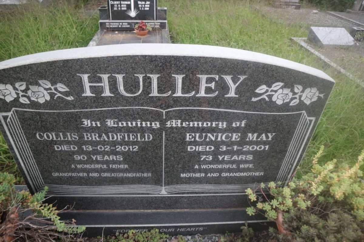 HULLEY Collis Bradfield -2012 &amp; Eunice May -2001