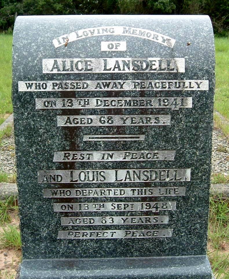 LANSDELL Louis -1948 &amp; Alice -1941