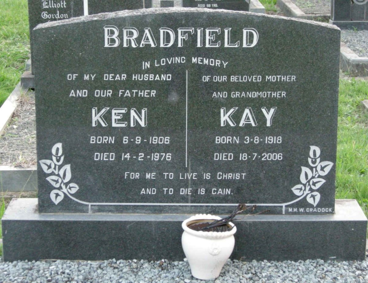 BRADFIELD Ken 1906-1976 &amp; Kay 1918-2006