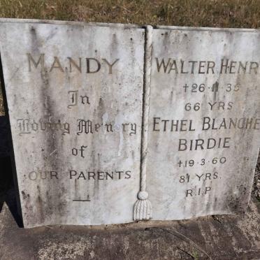 MANDY Walter Henry -1935 & Ethel Blanche Birdie -1960