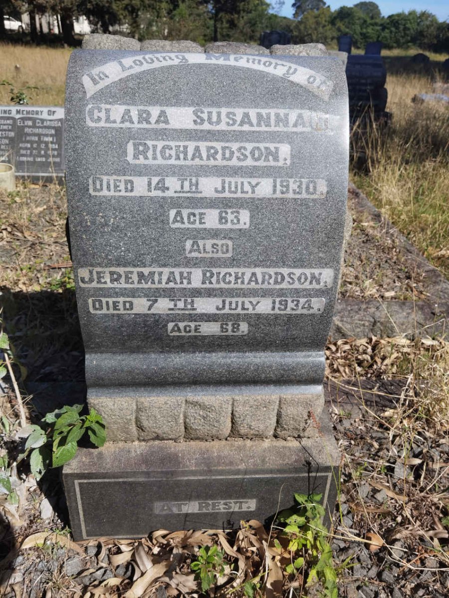 RICHARDSON Jeremiah -1934 & Clara Susanna -1930