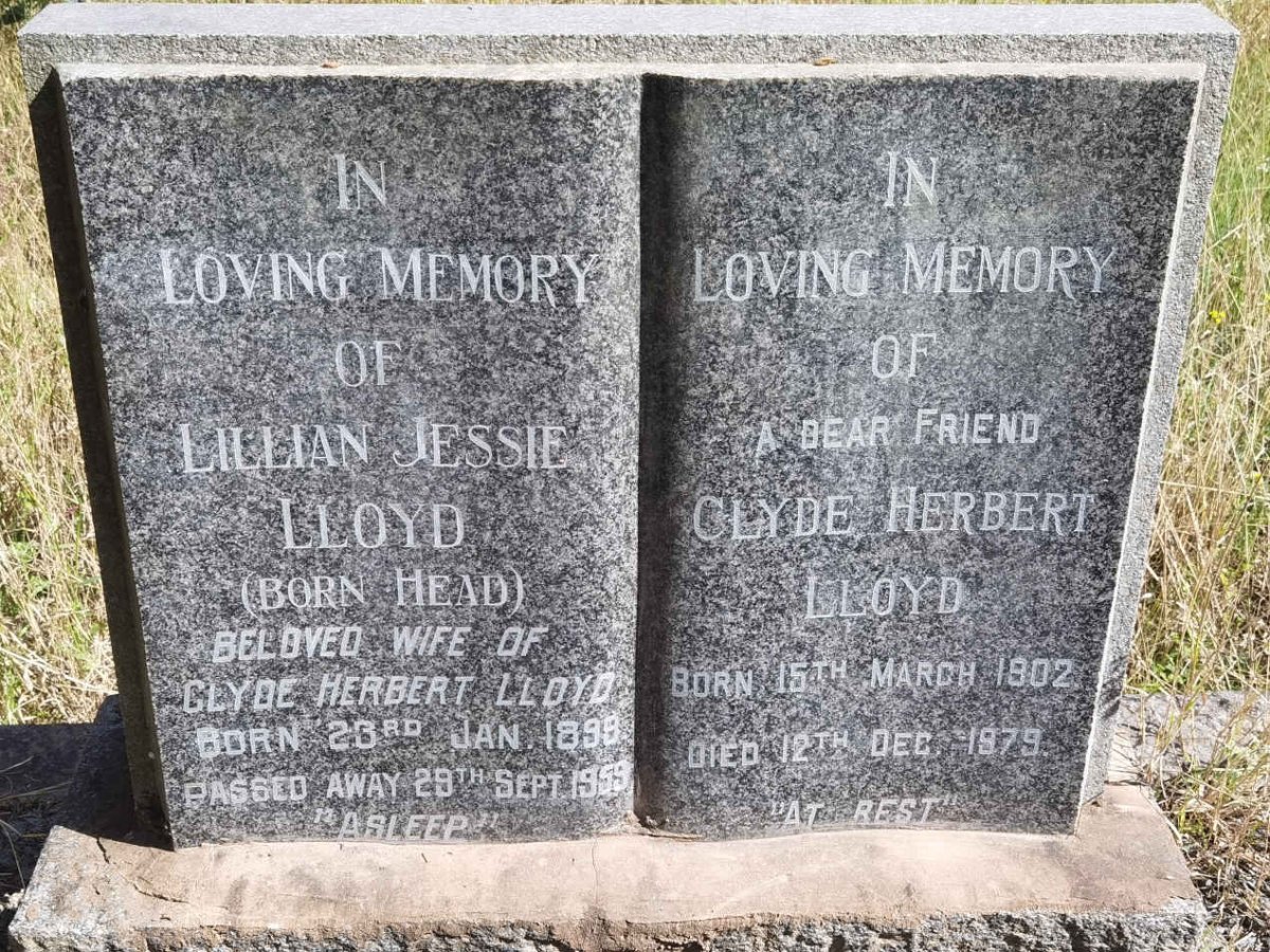 LLOYD Clyde Herbert 1902-1979 & Lillian Jessie HEAD 1898-1959