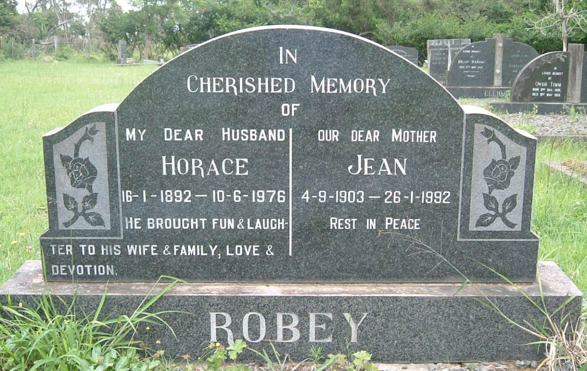 ROBEY Horace 1892-1976 &amp; Jean 1903-1992