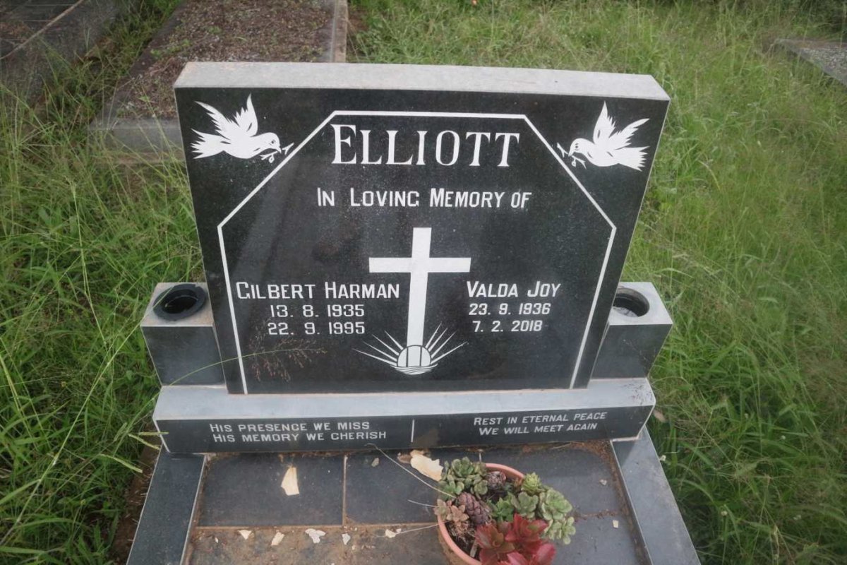 ELLIOTT Gilbert Harman 1935-1995 &amp; Valda Joy 1936-2018