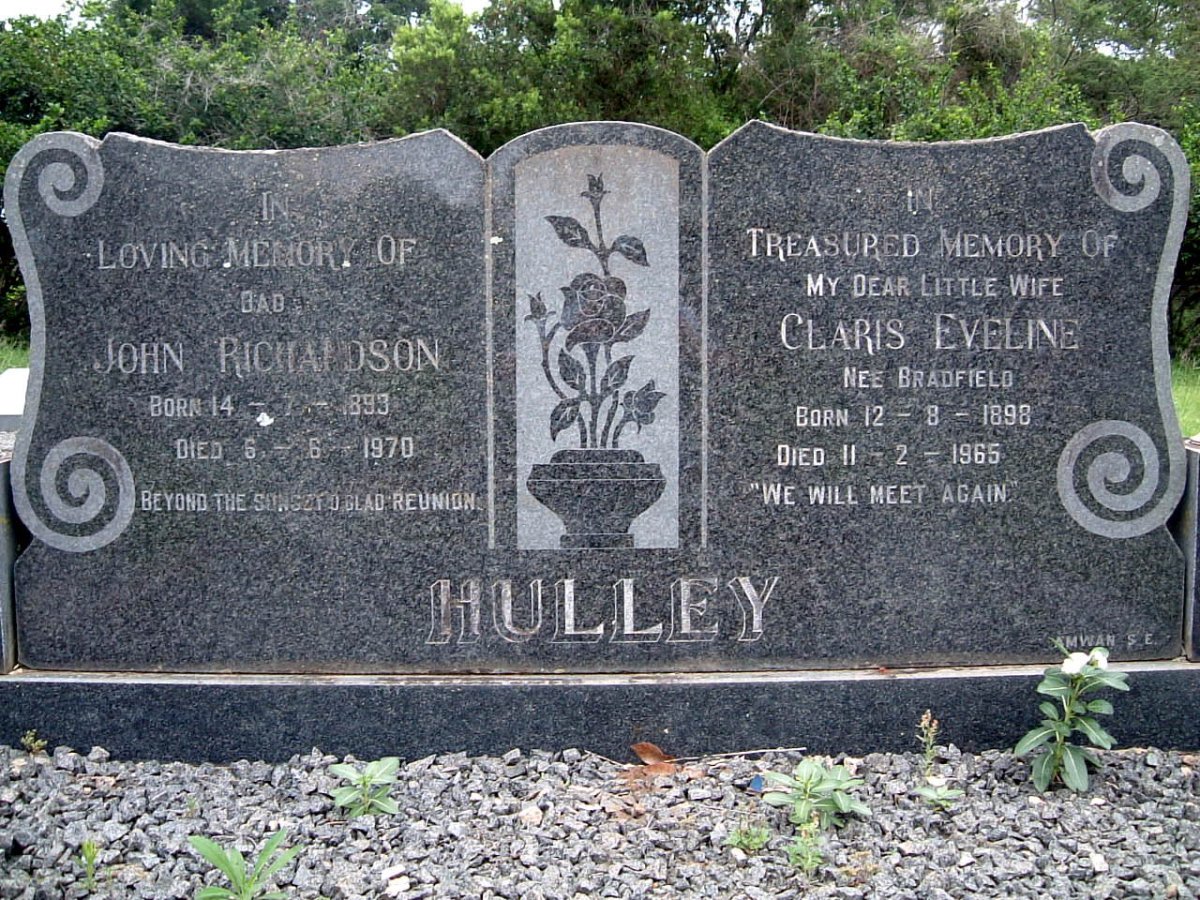 HULLEY John Richardson 1893-1970 &amp; Claris Eveline BRADFIELD 1898-1965