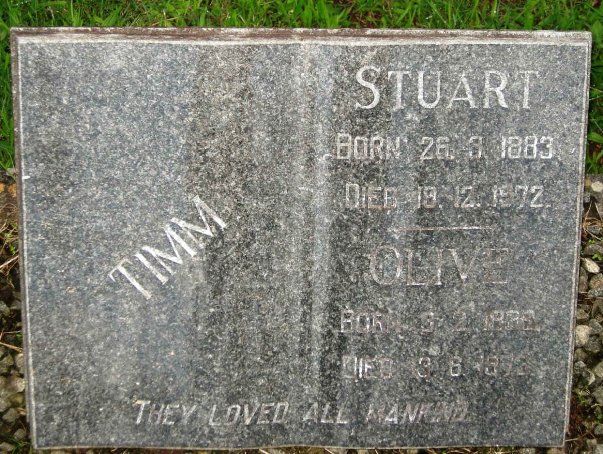 TIMM Stuart 1883-1972 &amp; Olive 1889-1973