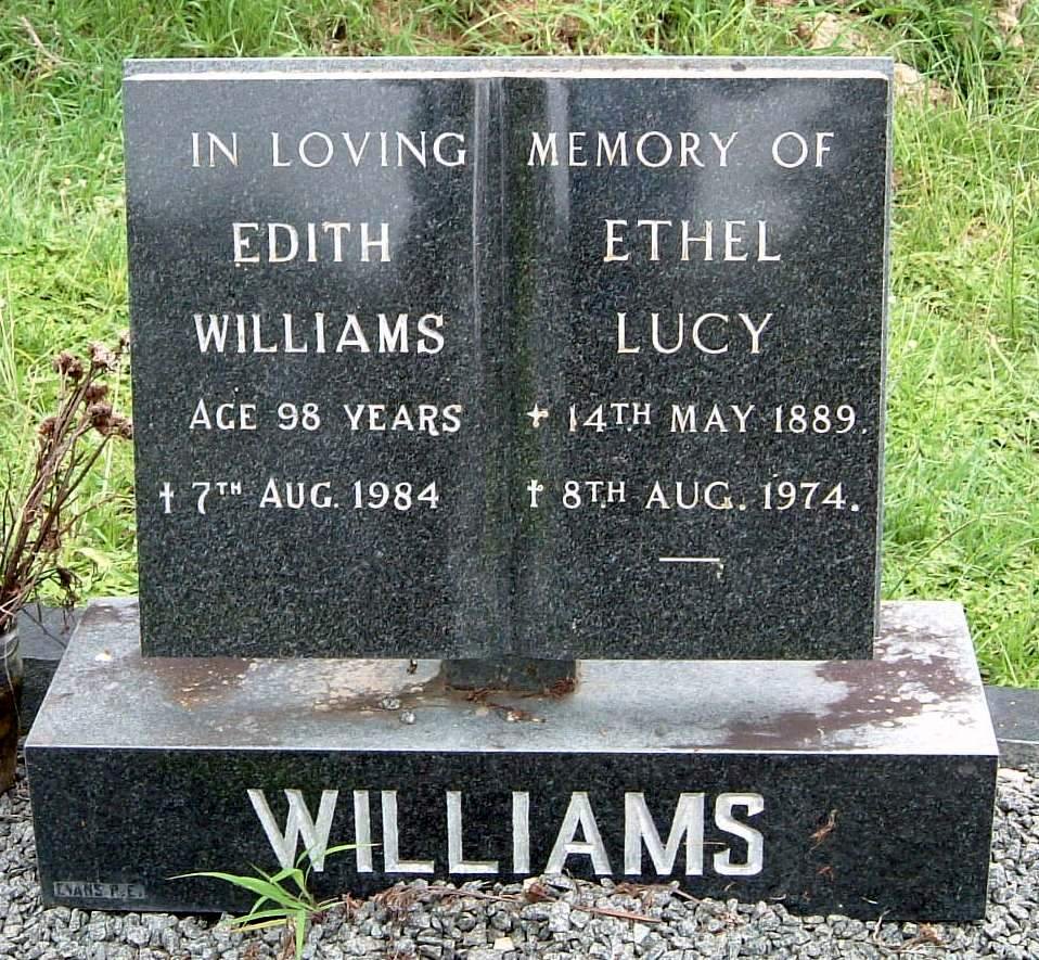 WILLIAMS Edith -1984 :: WILLIAMS Ethel 1889-1974