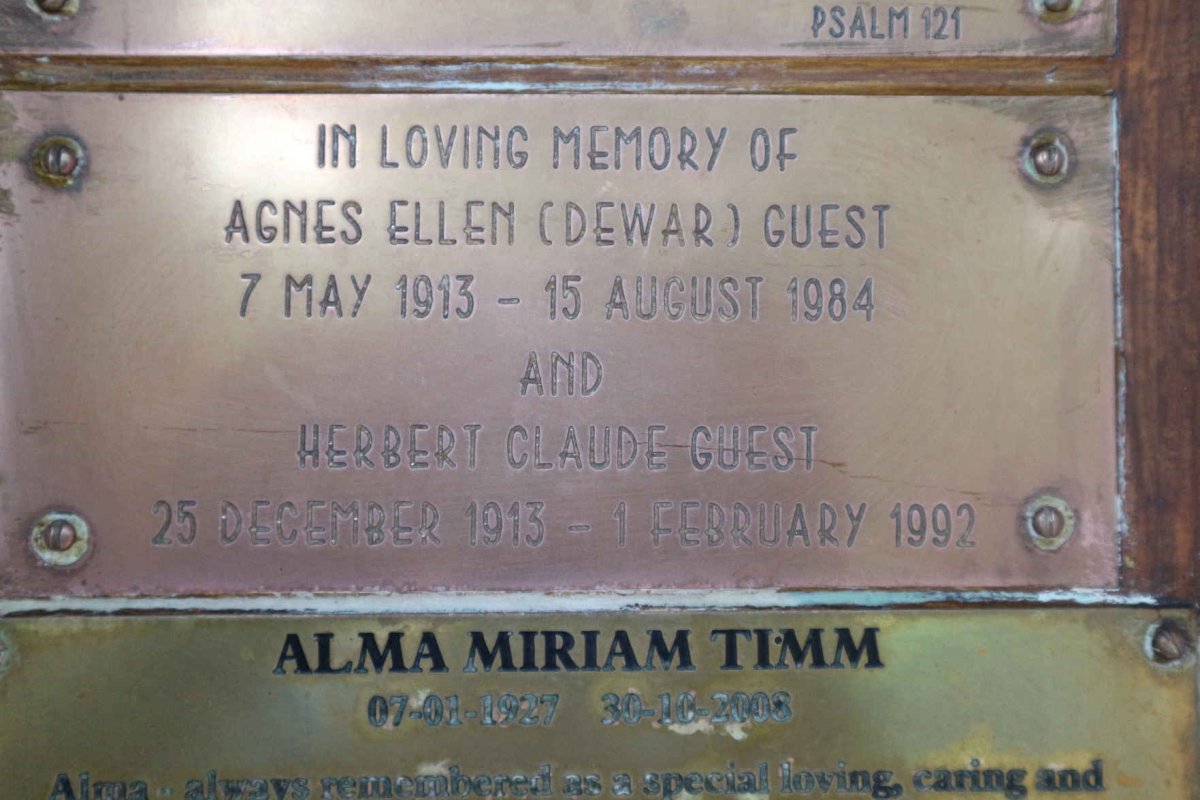 GUEST Herbert Claude 1913-1992 &amp; Agnes Ellen DEWAR 1913-1984