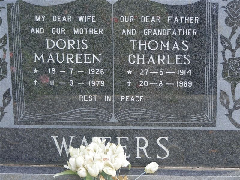WATERS Thomas Charles 1914-1989 &amp; Doris Maureen 1926-1979