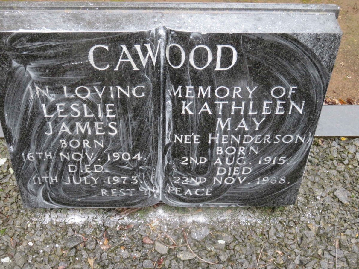 CAWOOD Leslie James 1904-1973 &amp; Kathleen May HENDERSON 1915-1968