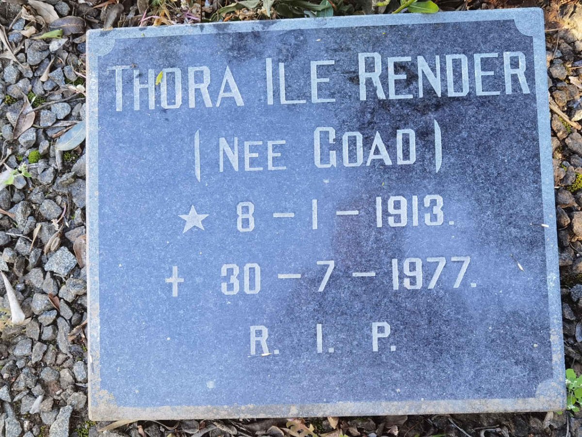 RENDER Thora Ile nee GOAD 1913-1977