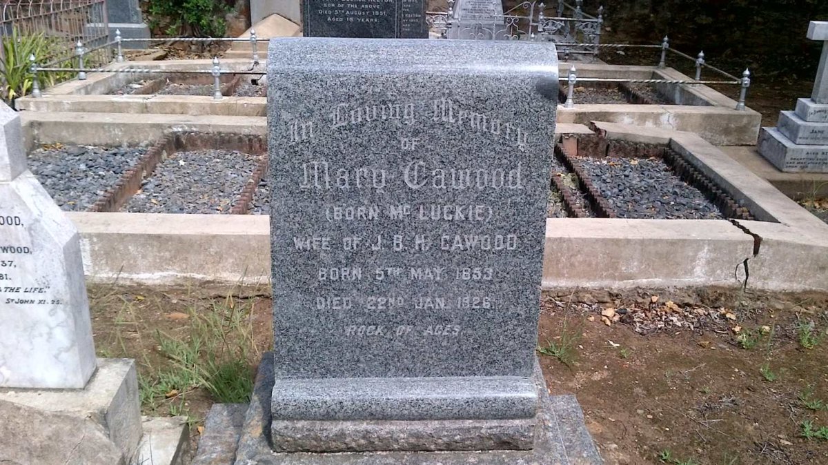 CAWOOD Mary nee McLUCKIE 1853-1926