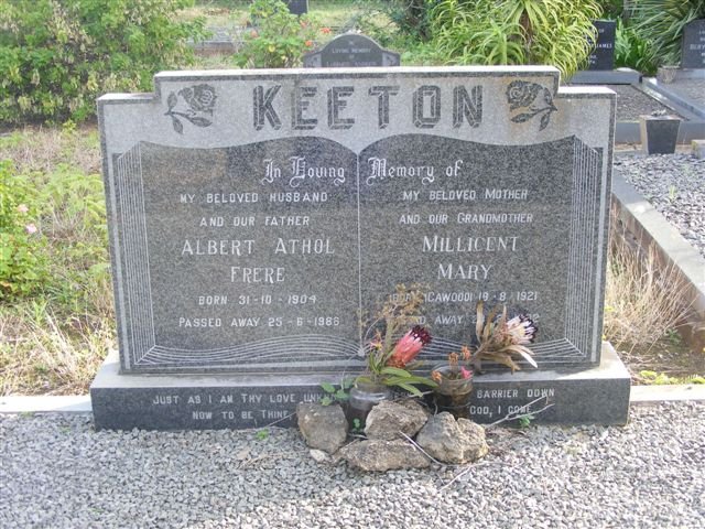 KEETON Albert Athol Frere 1904-1986 &amp; Millicent Mary CAWOOD 1921-19?2