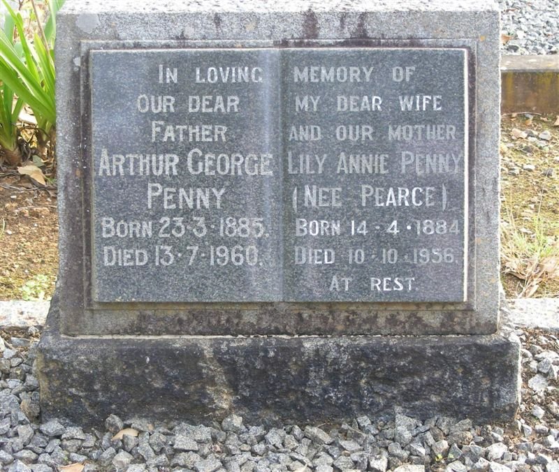 PENNY Arthur George 1885-1960 &amp; Lily Annie PEARCE 1884-1956