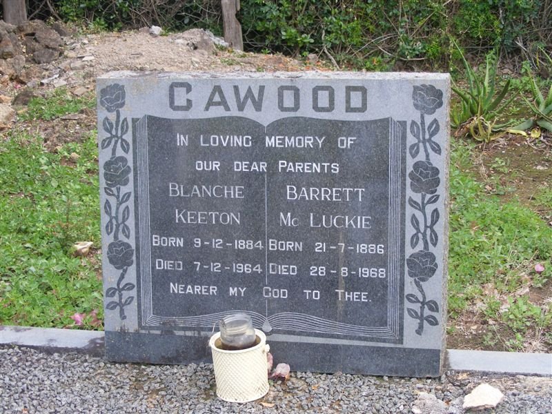 CAWOOD Barrett McLuckie 1886-1968 &amp; Blanche Keeton 1884-1964