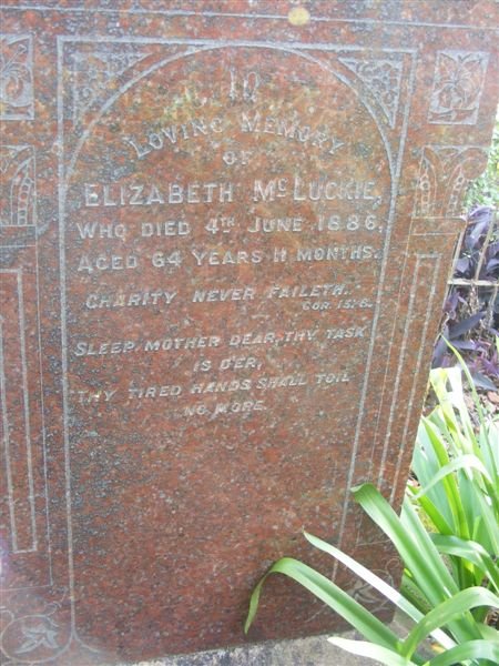 MCLUCKIE Elizabeth -1886