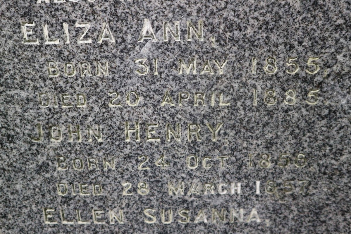 FORD Eliza Ann 1855-1885 :: FORD John Henry 1856-1857