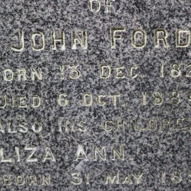 FORD John 1823-1884 &amp; Eliza GRAY 1832-1915