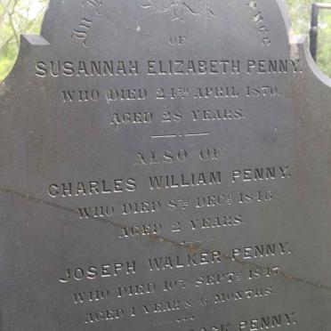 PENNY Susannah Elizabeth -1870 :: PENNY Charles William -1846 :: PENNY Joseph Walker -1847 :: PENNY Charles Peacock -1863