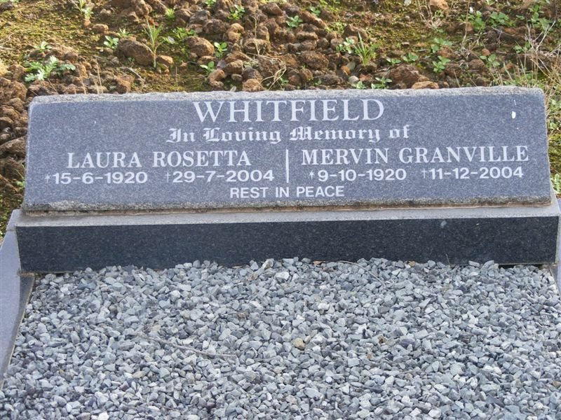 WHITFIELD Mervin Granville 1920-2004 &amp; Laura Rosetta 1920-2004