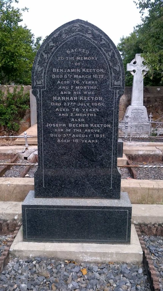 KEETON Benjamin -1877 &amp; Hannah -1866 :: KEETON Joseph Becher -1851