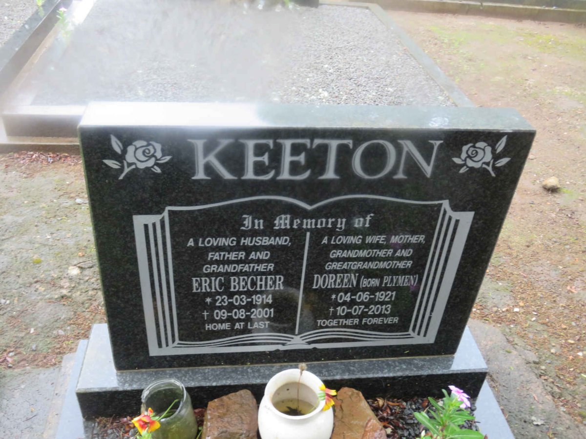 KEETON Eric Becher 1914-2001 &amp; Doreen PLYMEN 1921-2013