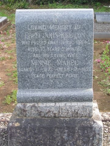 KEETON Fred John -1944 &amp; Minnie Mabel 1873-1959