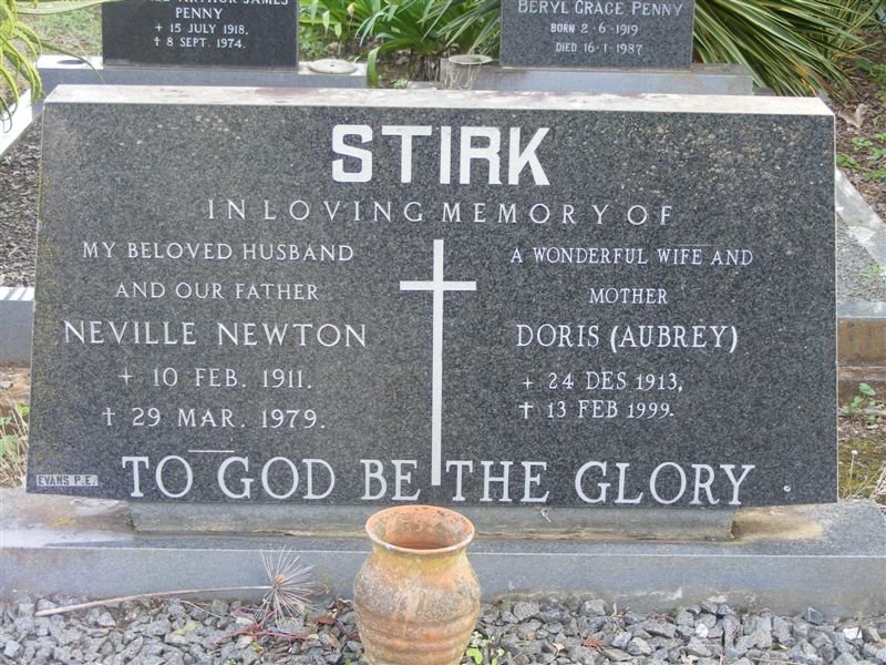 STIRK Neville Newton 1911-1979 &amp; Doris AUBREY 1913-1999